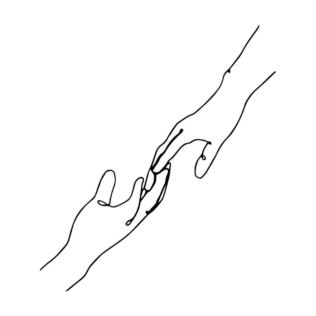 Na grafice rysunek dwóch dłoni stykających się palcami.