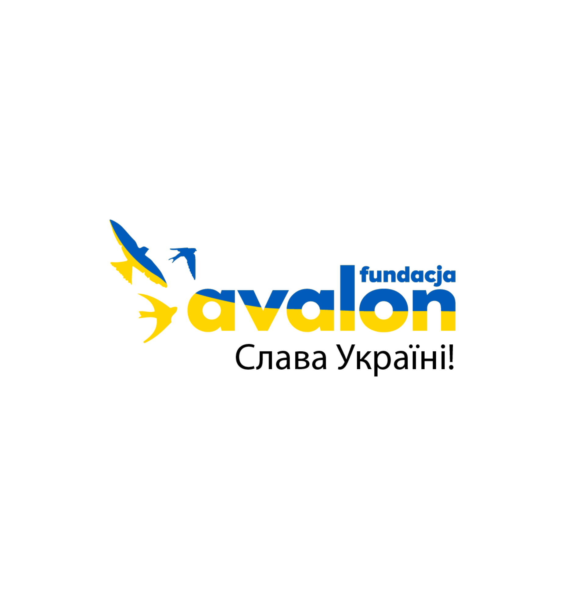 Na grafice logotyp Fundacji Avalon w ukraińskich barwach.