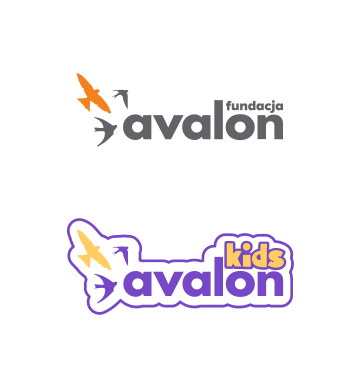 Dwa logotypy: Fundacji Avalon, a pod nią Avalon Kids