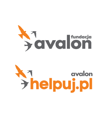 Logo Fundacji Avalon i logo portalu helpuj.pl
